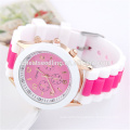 best selling cheap iridescent fashion couple student quartz wrist watch silicone